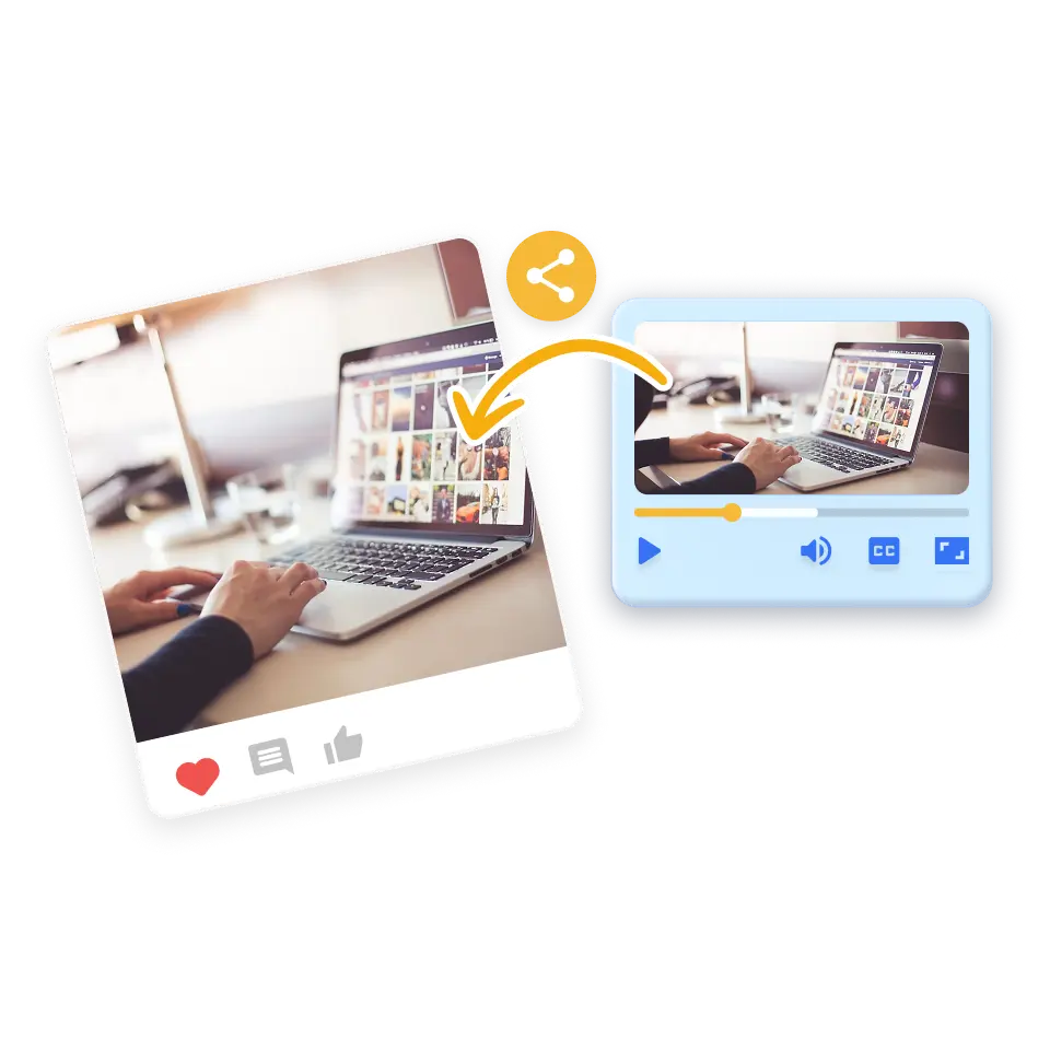 Export, store, or share videos easily in Visla video cloud storage.